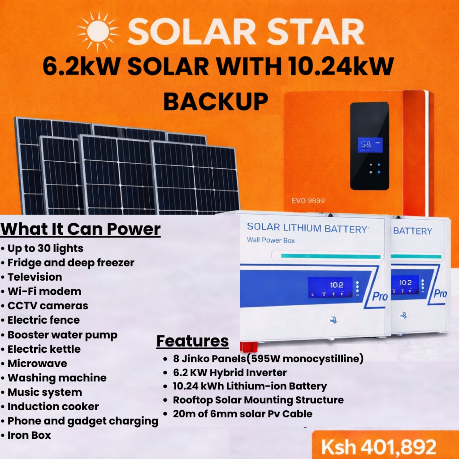 6.2KW WITH 10.24KWH LITHIUM BATTERY